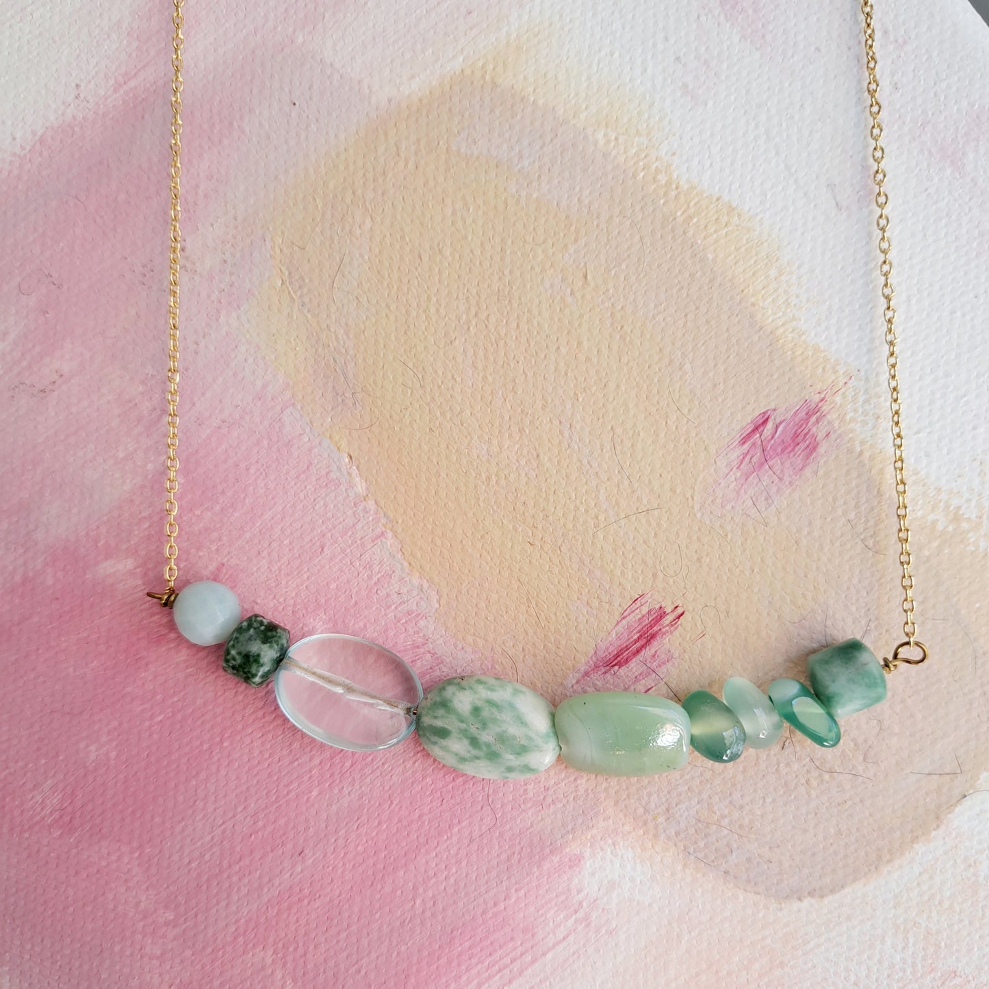 Collar jade y cerámica