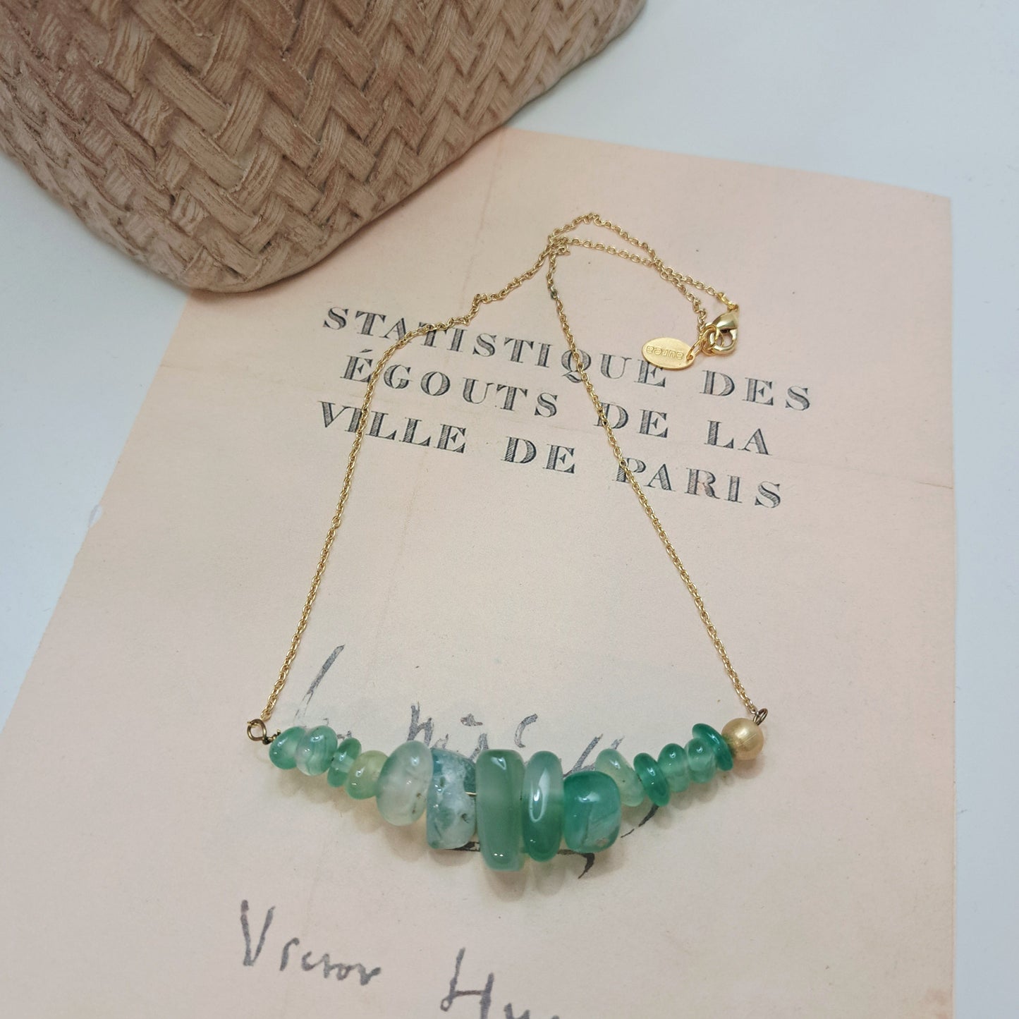 Collar ágata verde