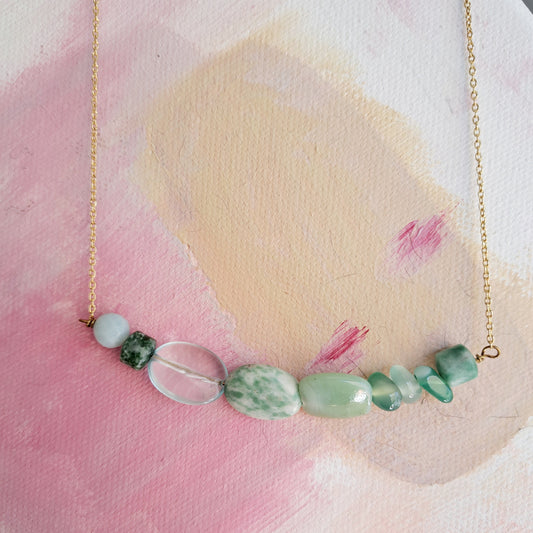 Collar jade y cerámica